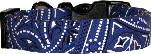 Indigo Blue Bandana Handmade Dog Collar